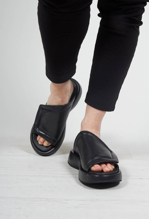 Sliders with Chunky Soles in Black