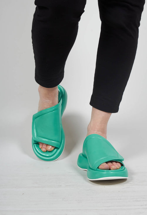 Sliders with Chunky Soles in Green