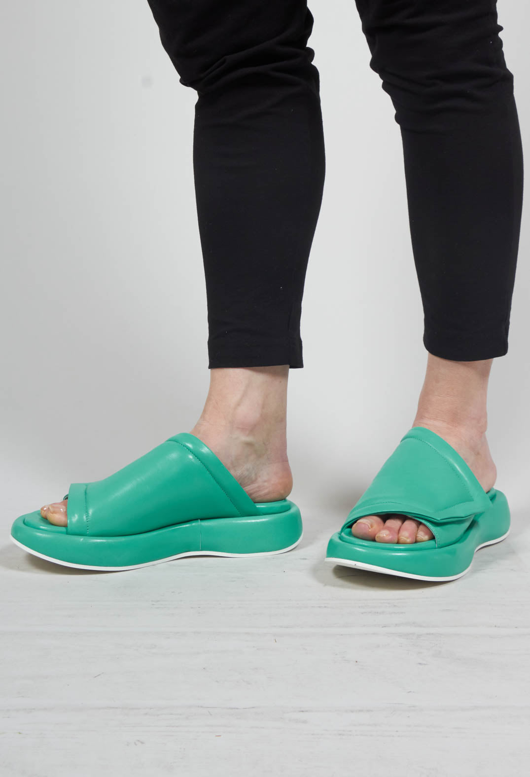 Sliders with Chunky Soles in Green