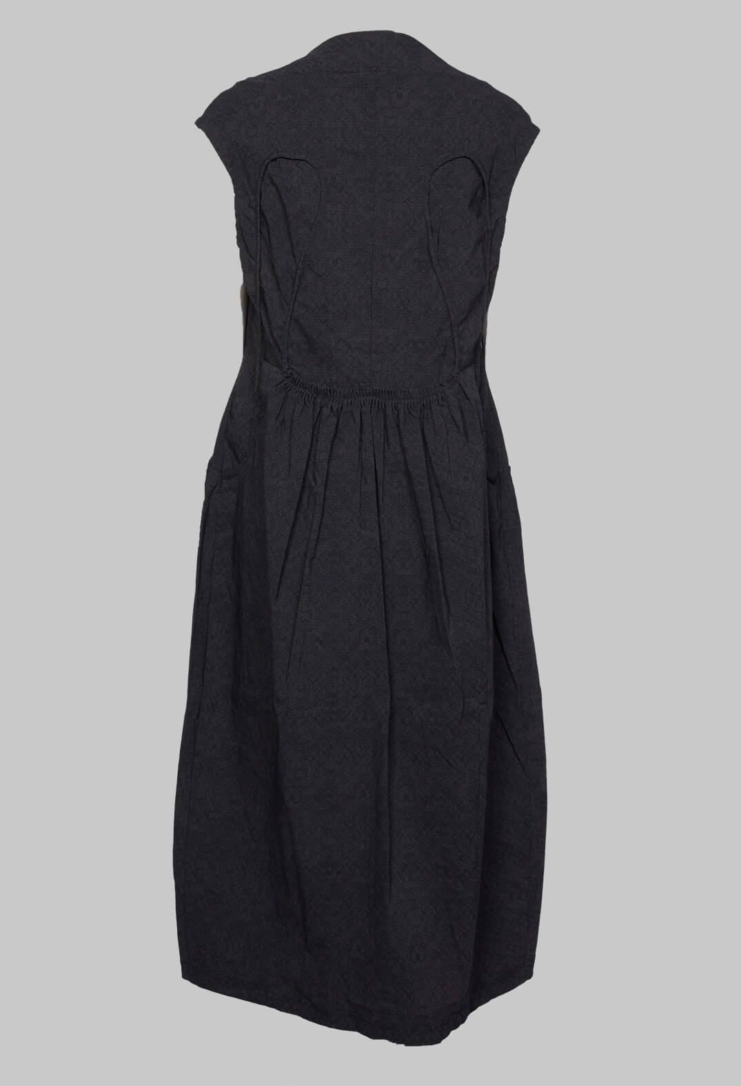 Slim Fit Dress with Tulip Hem in Slate Faux