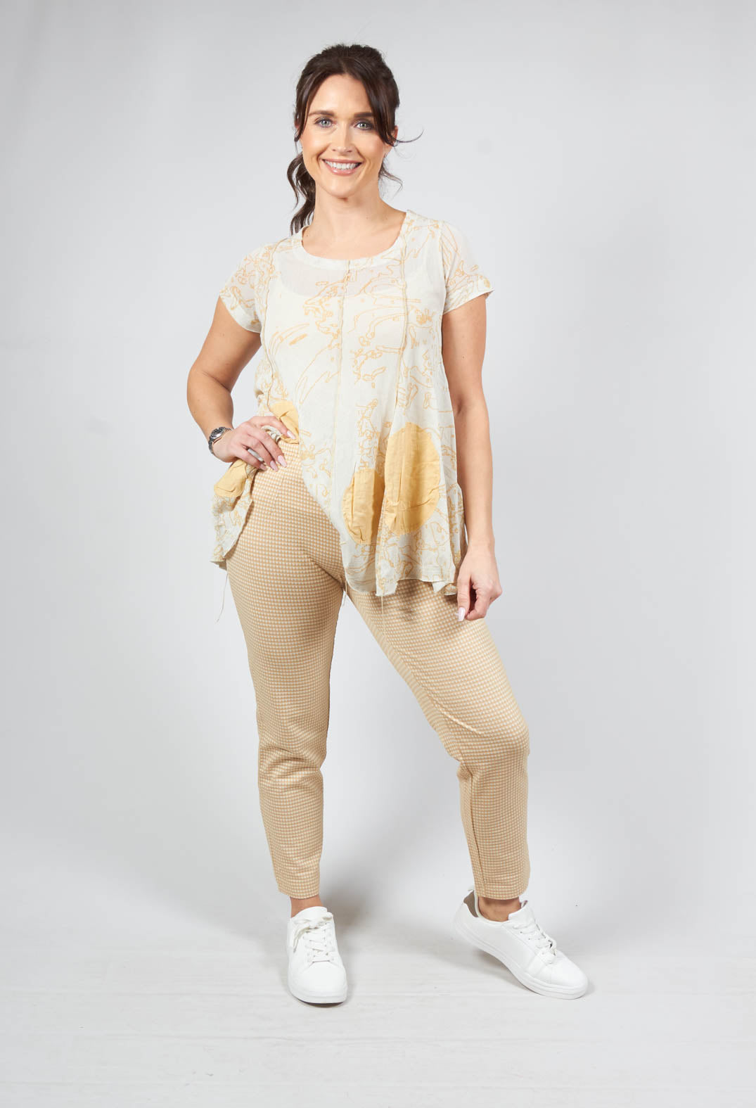 Slim Fit Trousers in Corn Check