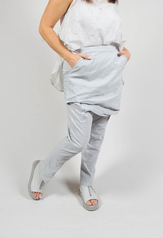 Slim Trousers with Front Overlay in Ice