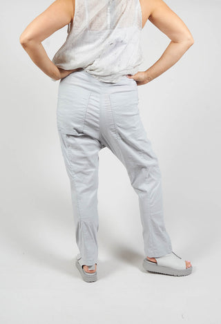 Slim Trousers with Front Overlay in Ice