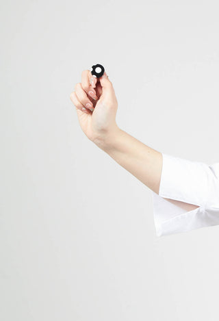 Small Circular Dot Earrings in Black and White