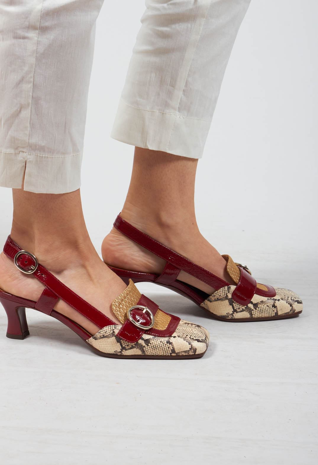 Snake Print Kitten Heel Sandal – Olivia May