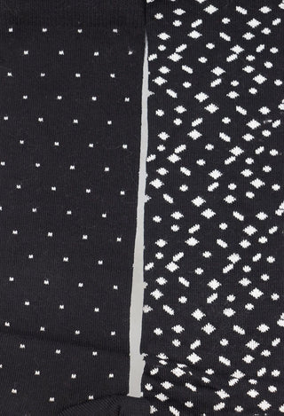 Spotty Socks in Black and White Pack of 2