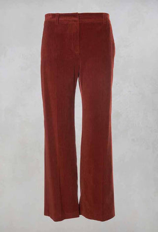 Straight Leg Courdroy Trousers in Lobster