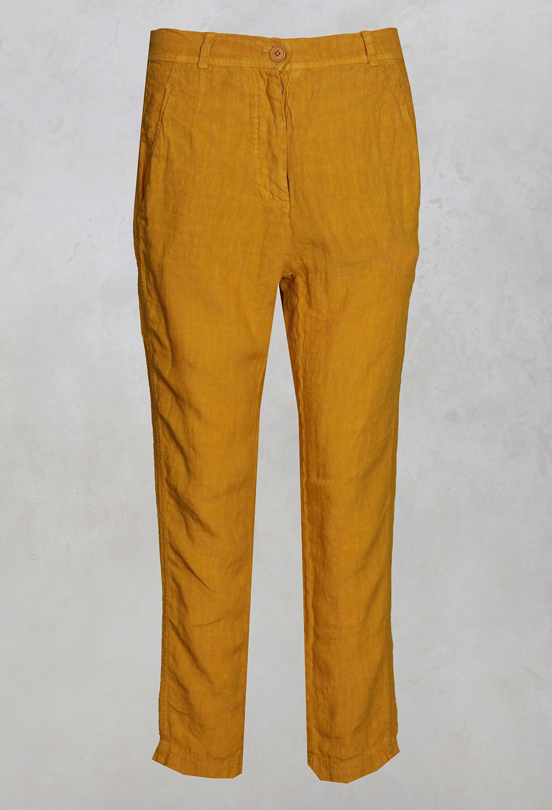 Straight Leg Linen Trousers in Mango