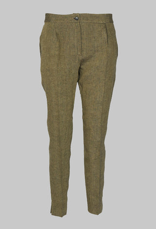 Straight Leg Pleated Trousers in Rock