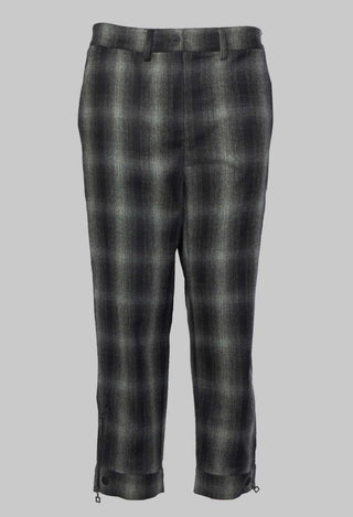 Straight Leg Trousers in Black Check