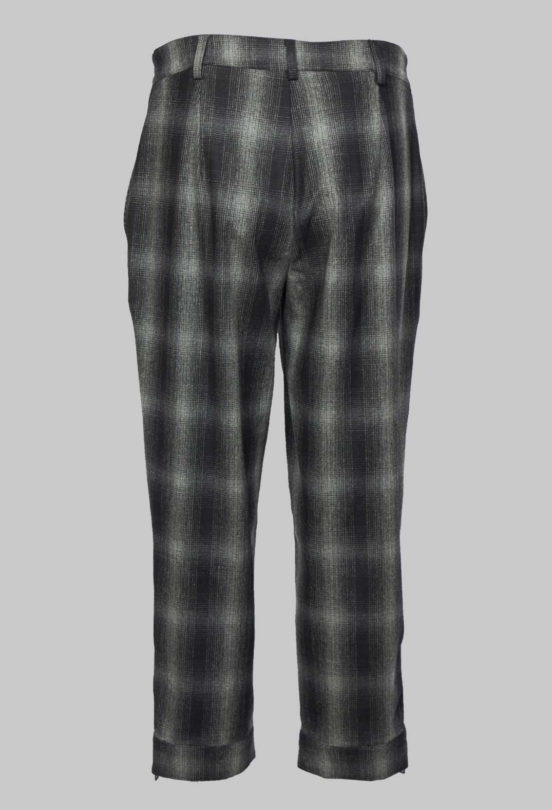 Straight Leg Trousers in Black Check