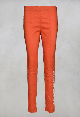 Straight Leg Trousers in Orange Print