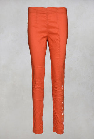 Straight Leg Trousers in Orange Print