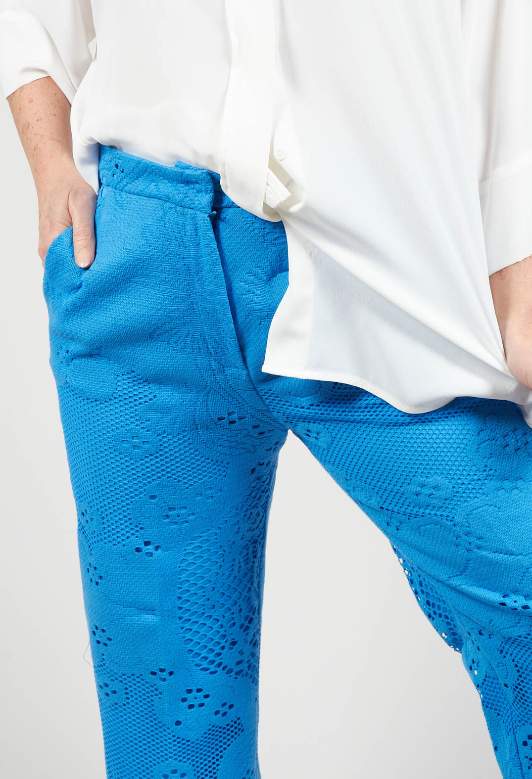Blue straight leg trousers from Beatrice B collection