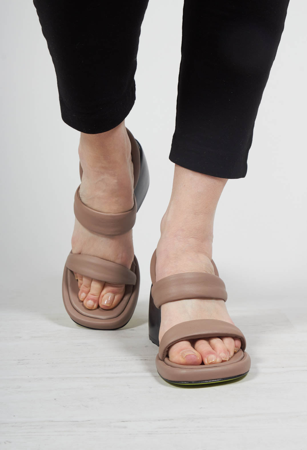 Strappy Heeled Sandals in Taupe