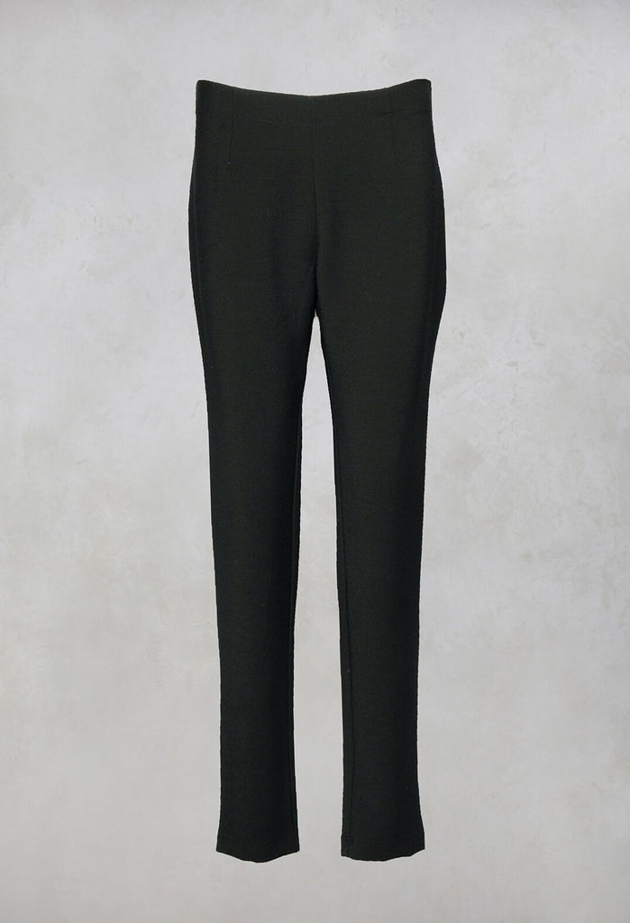 Stretch Fitted Skinny Trousers in Black