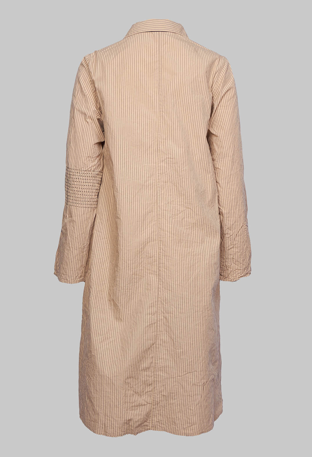Striped Cotton Idra Blouse in Beige and Black Stripe