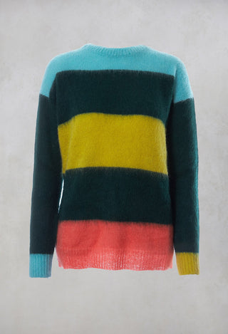 Beatrice B green striped jumper