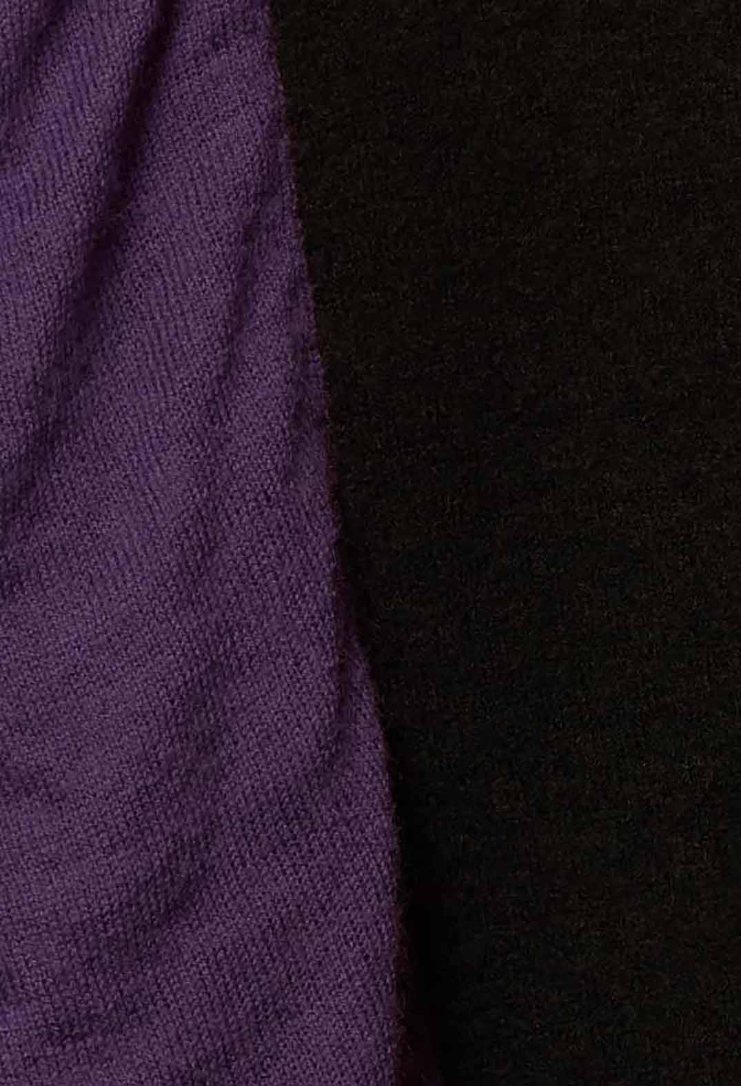 Striped Knitted Top in Black / Purple