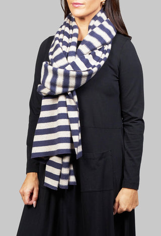Striped Scarf in Navy