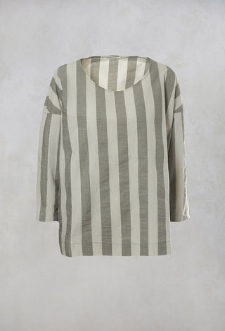 Striped T-Shirt in Light Grey