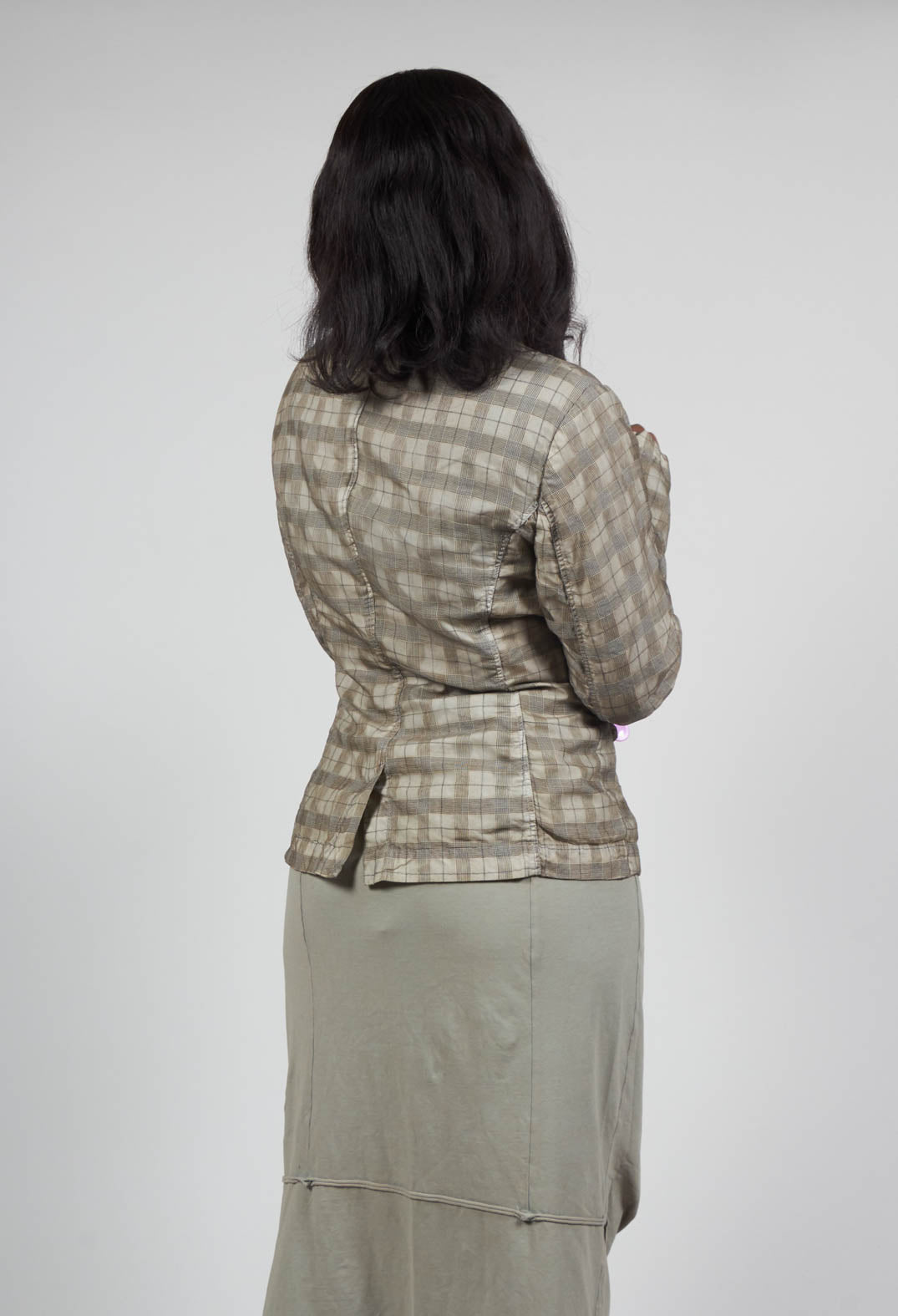 Structured Jacket in Linen Check