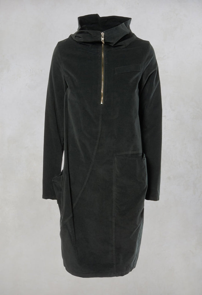 Suede Roll Neck Dress in Island