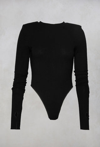 Sheer Back Bodysuit in Black