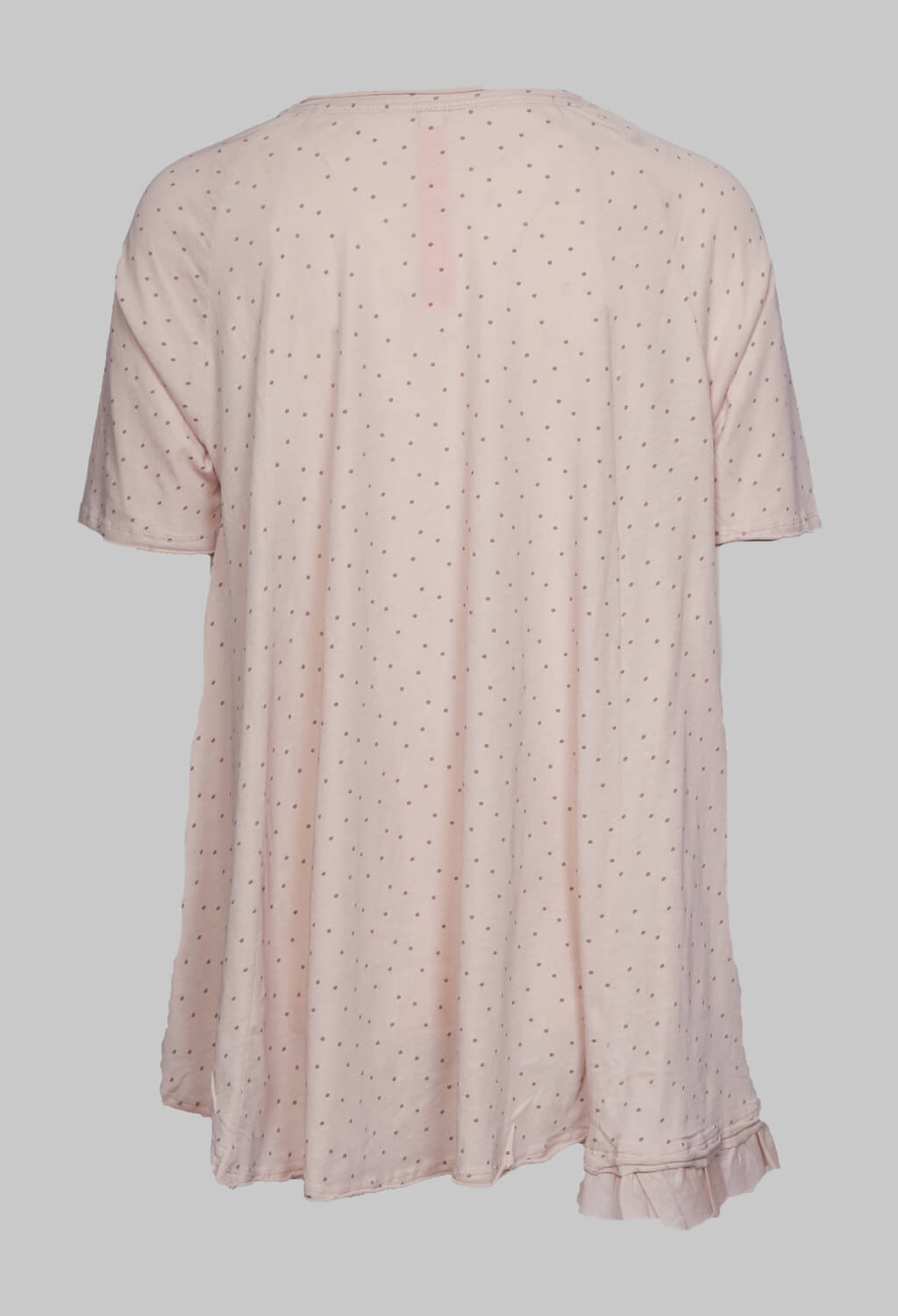 T-Shirt with High Low Hem in Dots