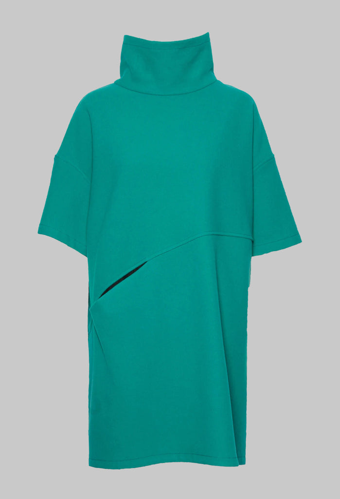 Short Sleeved Loba Tunic In Turquoise Green