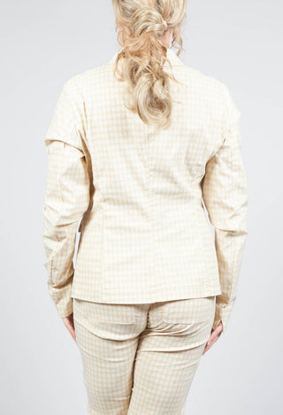 Tailored Button Through Jacket in Corn Check