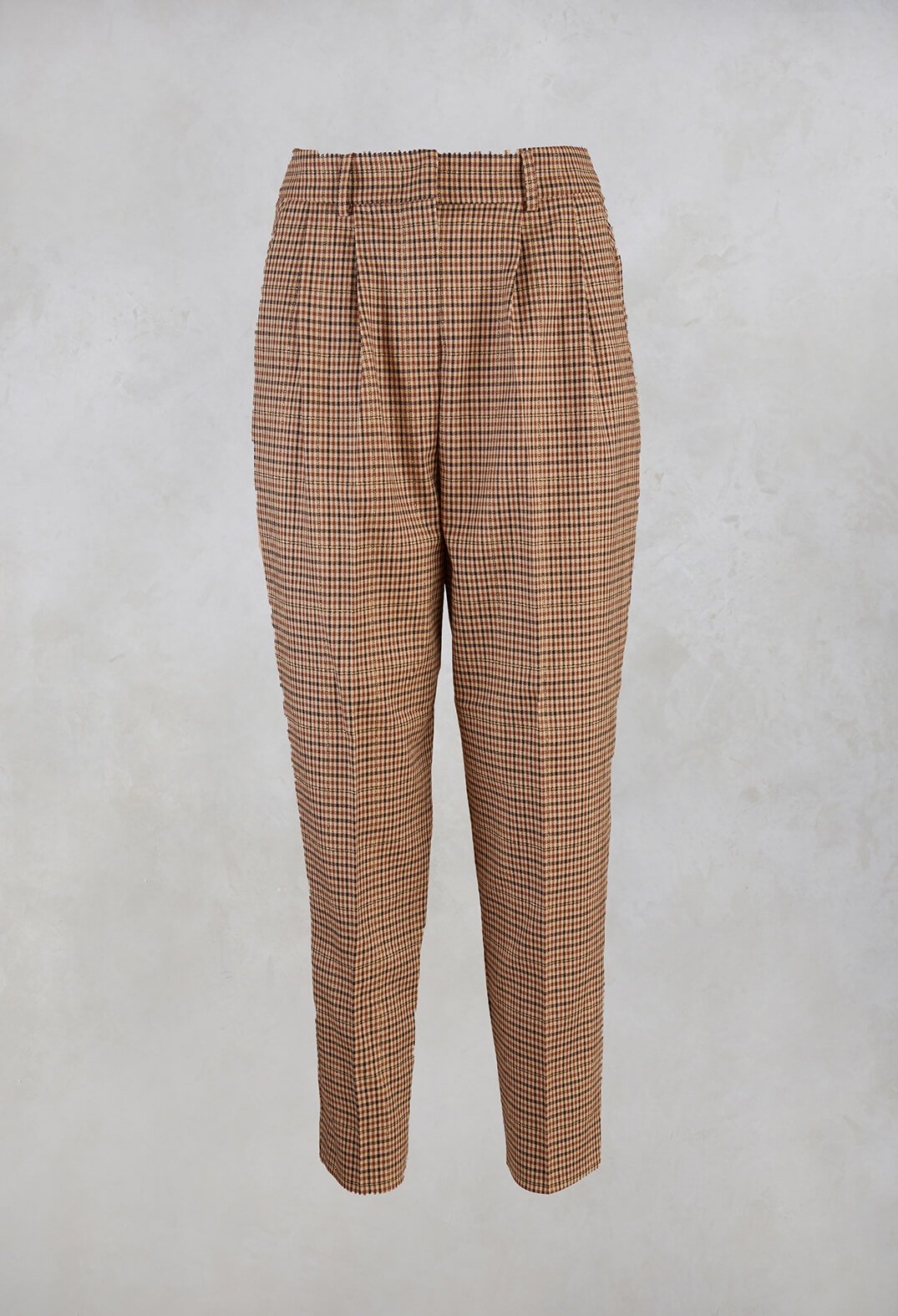 Beatrice B beige tailored dogtooth trousers