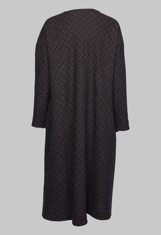 Tartan Wool T Dress in Black