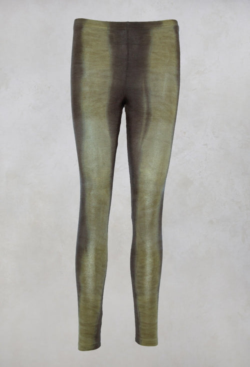 Taylora Tie Dye Leggings in Avocado Green