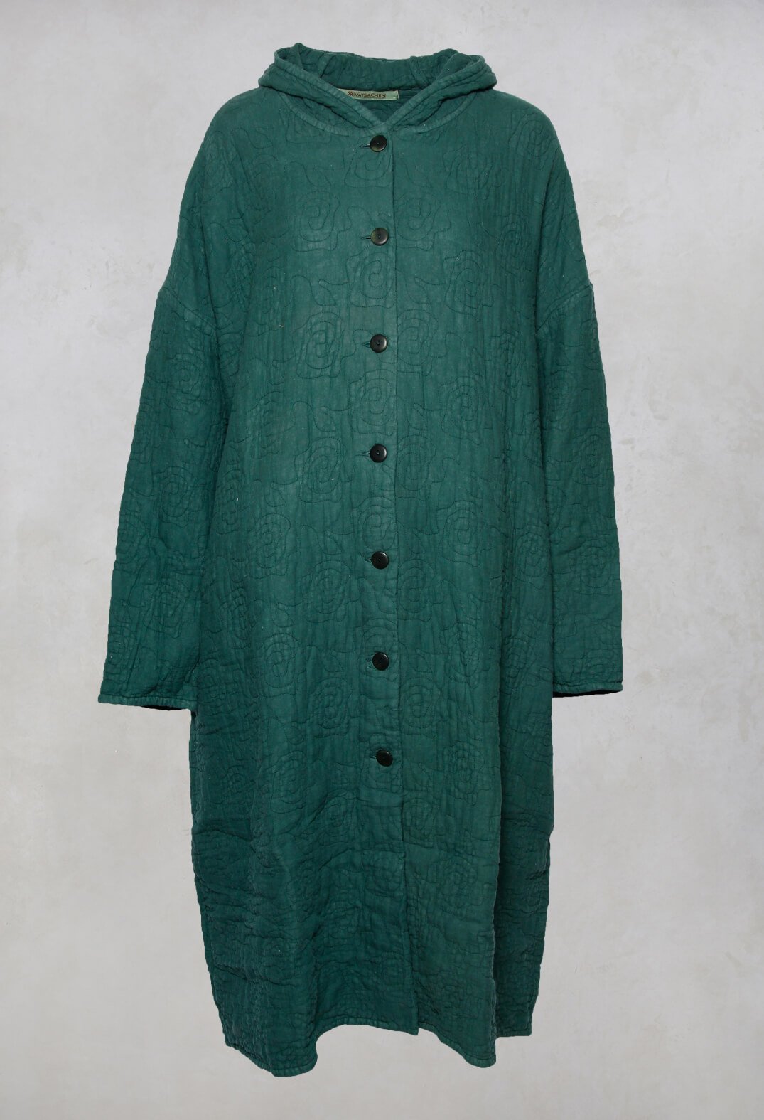 Terrat Textured Coat in Fidel Green