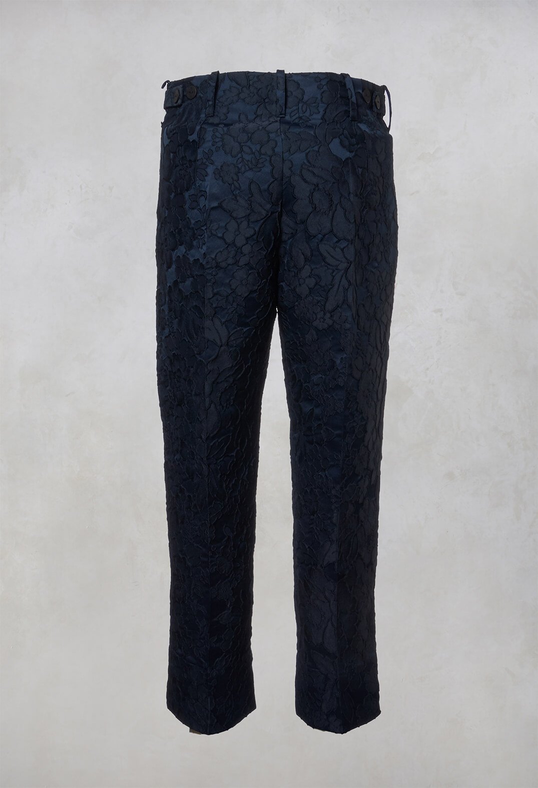 Textured Trousers in Dark Blue