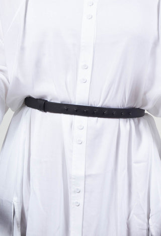 Thin Leather Belt in Black