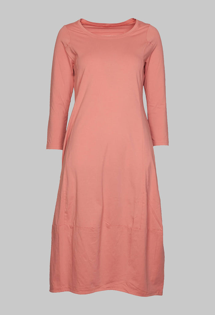 Three-Quarter Length Sleeve Jersey Dress in Lychee