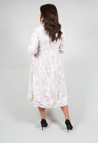 Three Quarter Sleeve Smash Dress in Pink Flower