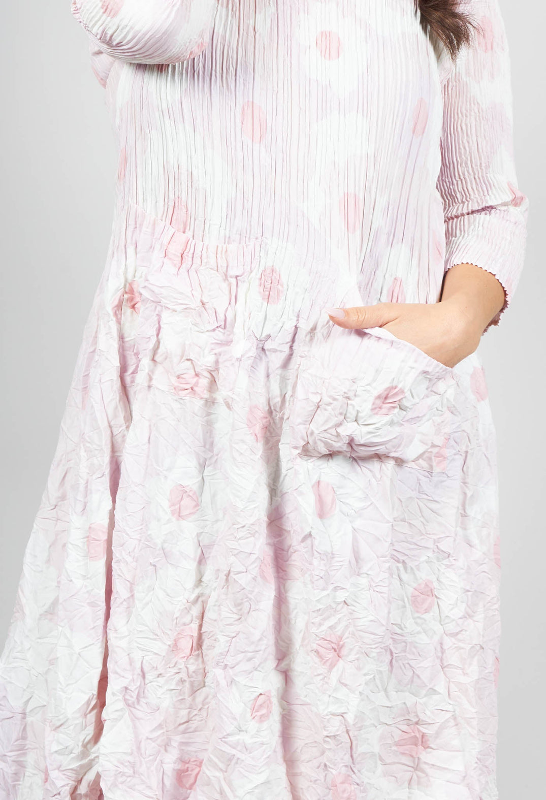 Three Quarter Sleeve Smash Dress in Pink Flower
