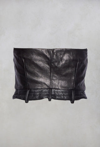 Leather Bandeau Top in Nero