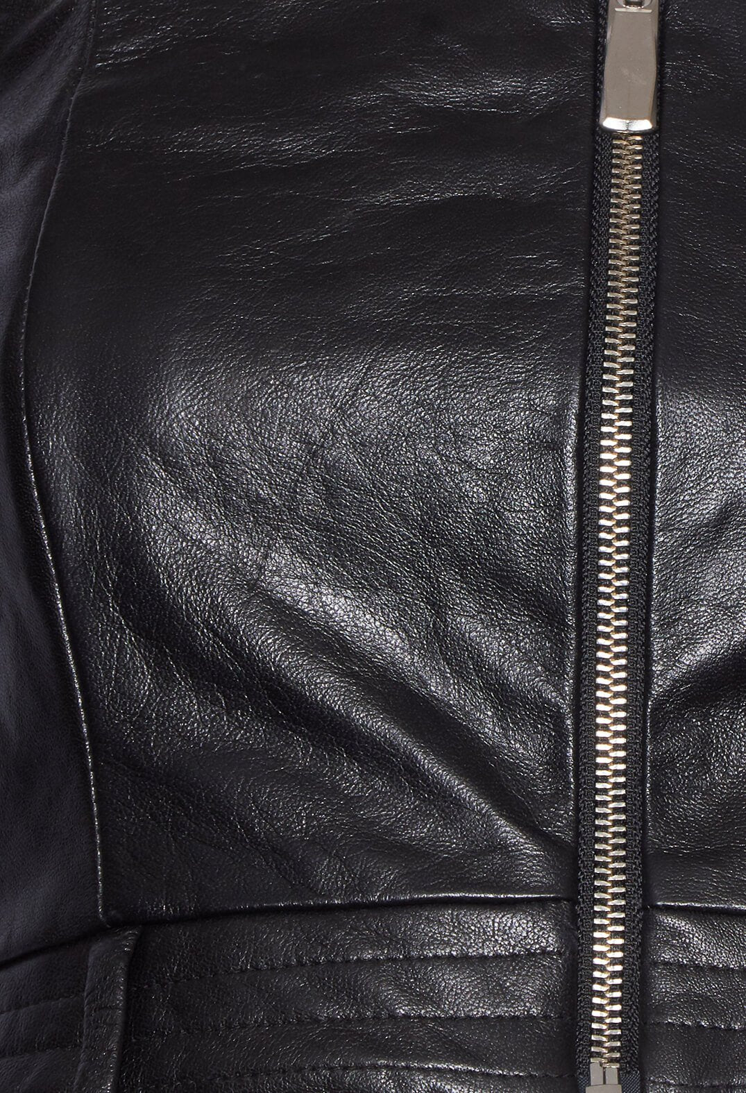 Leather Bandeau Top in Nero