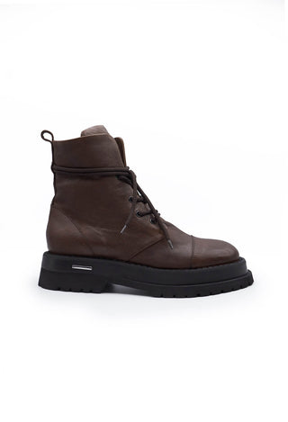 Tronchetto Fuco Lace Up Boots in Moro