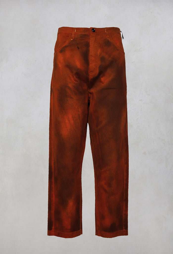 Straight Leg Jeans with Patch Pockets in Copper
