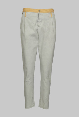 Slim Fit Jeans with Contrasting Waistband in Light Grey