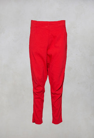 Drop Crotch Trousers in Red