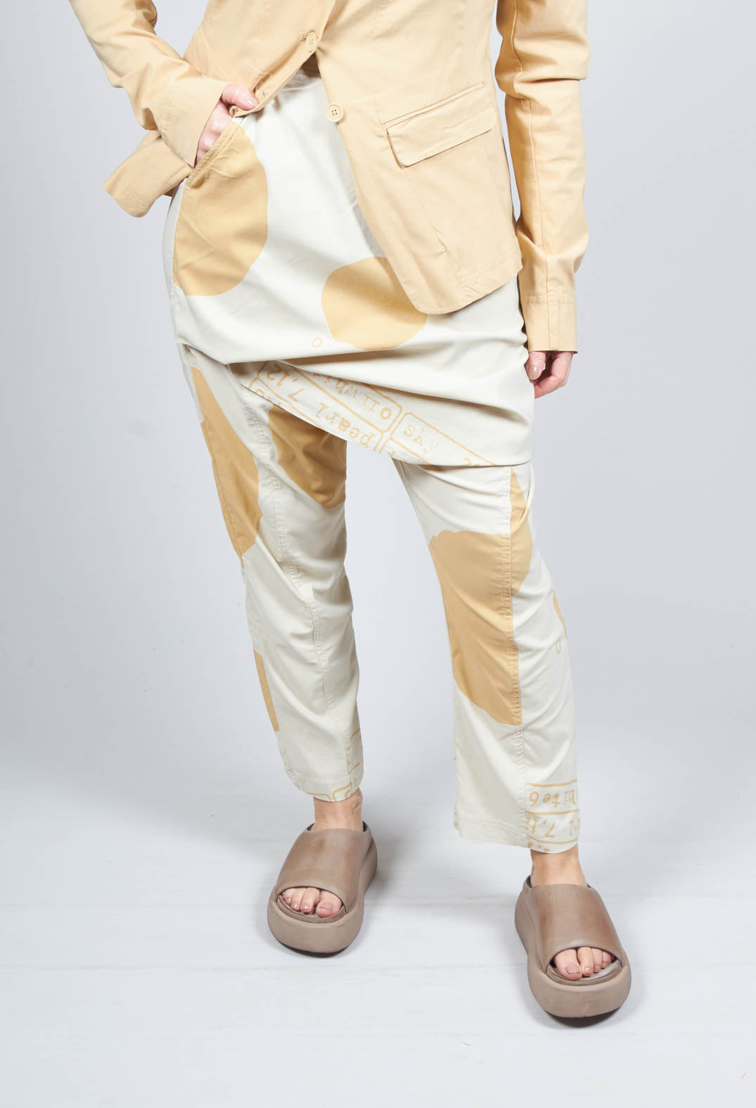 Trousers with Front Overlay in Corn Print