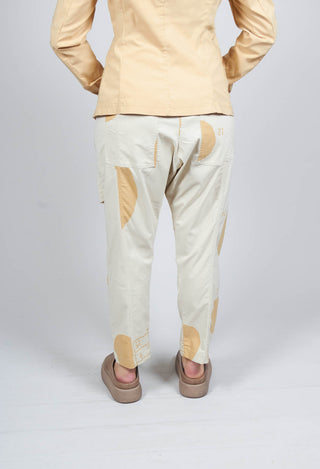 Trousers with Front Overlay in Corn Print