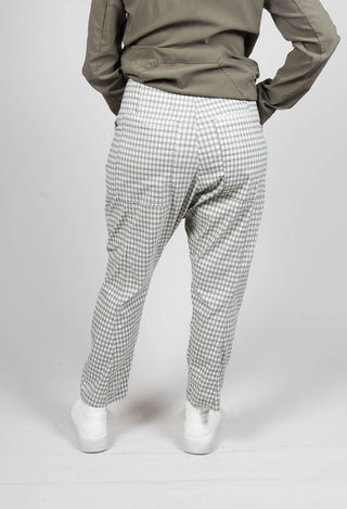 Trousers with Front Overlay in Olive Check