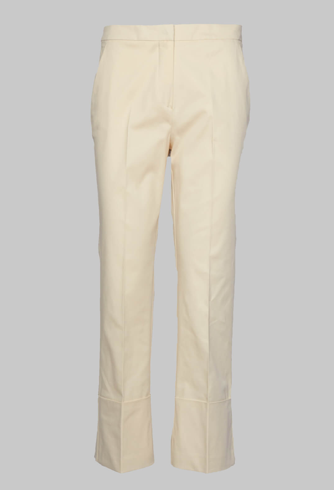 Beatrice B cream trousers with large turn up